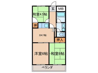 間取図 西岩崎コーポ