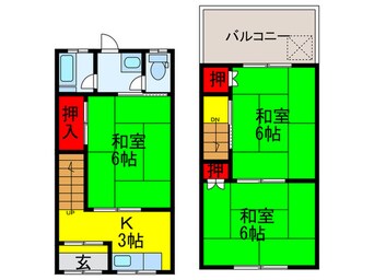 間取図 上島町３９－１５テラスハウス