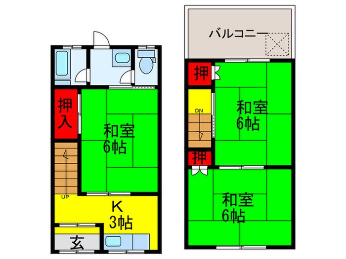 間取り図 上島町３９－１５テラスハウス