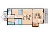 ＬＵＸＥ中書島 1LDKの間取り