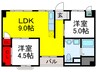 シルバ－ハイツ 2LDKの間取り