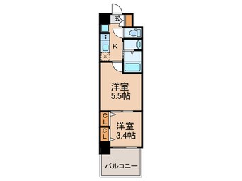 間取図 ビガーポリス452天神橋一丁目Ⅱ