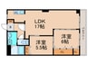 PALETTE+hana 2LDKの間取り