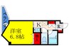 グランメール南江口 1Kの間取り