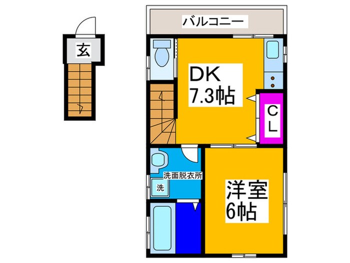 間取り図 プリッ２初芝Ⅱ