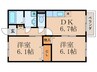 メゾンエスポワ－ルⅡ 2DKの間取り