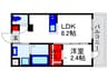 リアコート豊中岡町Ⅱ 1LDKの間取り