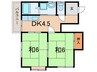 サンハイツ有堀 2DKの間取り