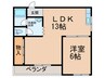 公園南ハイツ司 1LDKの間取り