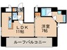 アスヴェル京都御所前Ⅲ(701) 1LDKの間取り