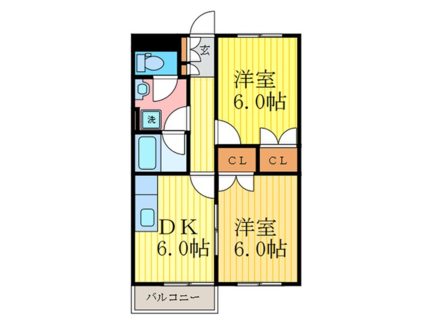 間取図 フラット西向日