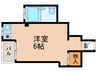 プレアール田辺 1Rの間取り