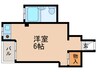 プレアール田辺 1Rの間取り