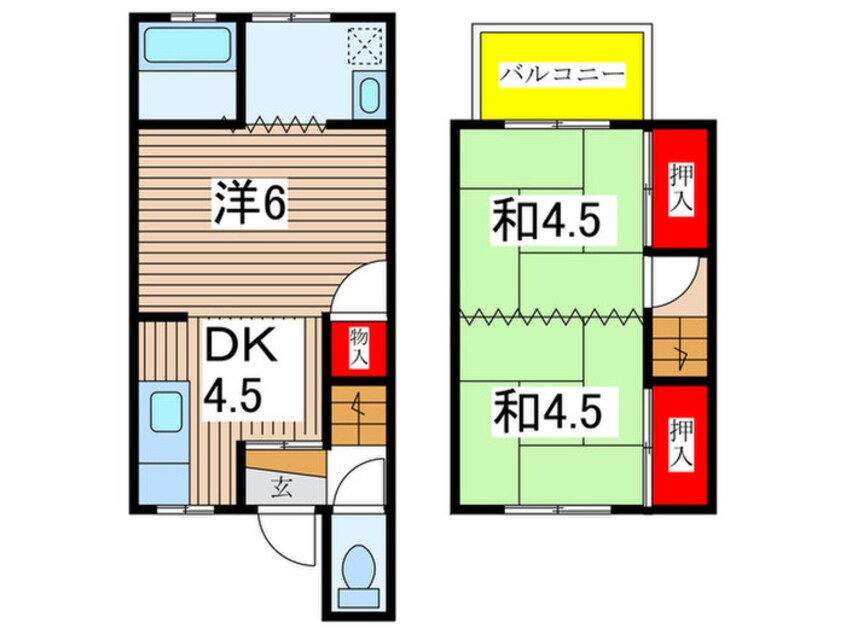 間取図 嵯峨甲塚町貸家8-98