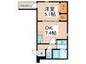 フジパレス我孫子西Ⅱ番館 1DKの間取り