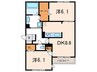 エルクラシコ 2DKの間取り