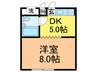 アネックス枚方 1DKの間取り