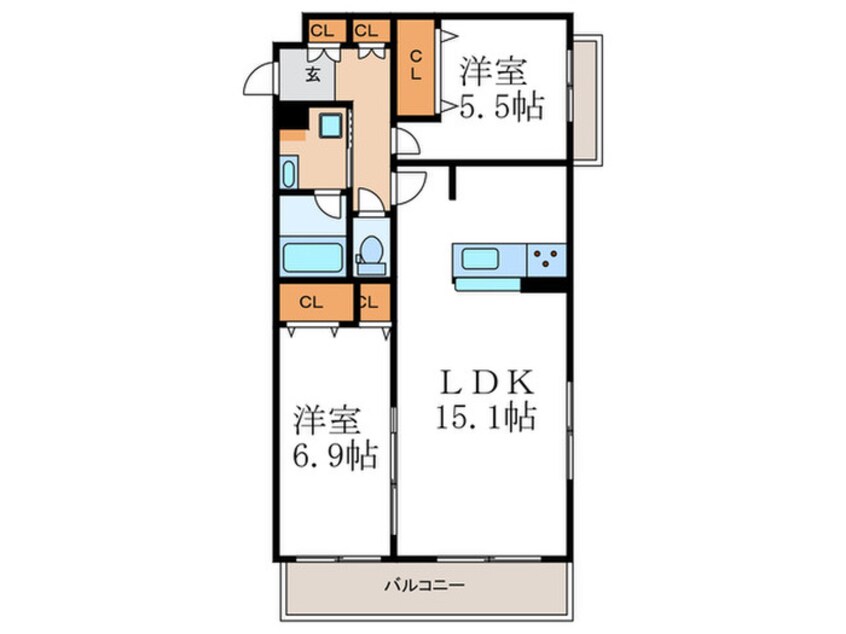 間取図 仮)グランシュ長岡京