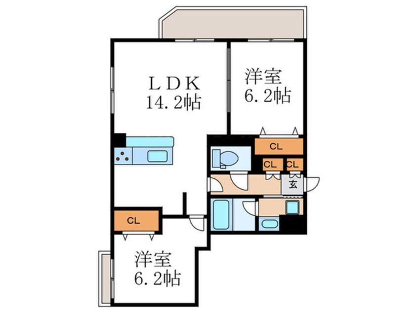 間取図 仮)グランシュ長岡京