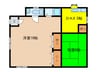 裕和ビルN 2DKの間取り