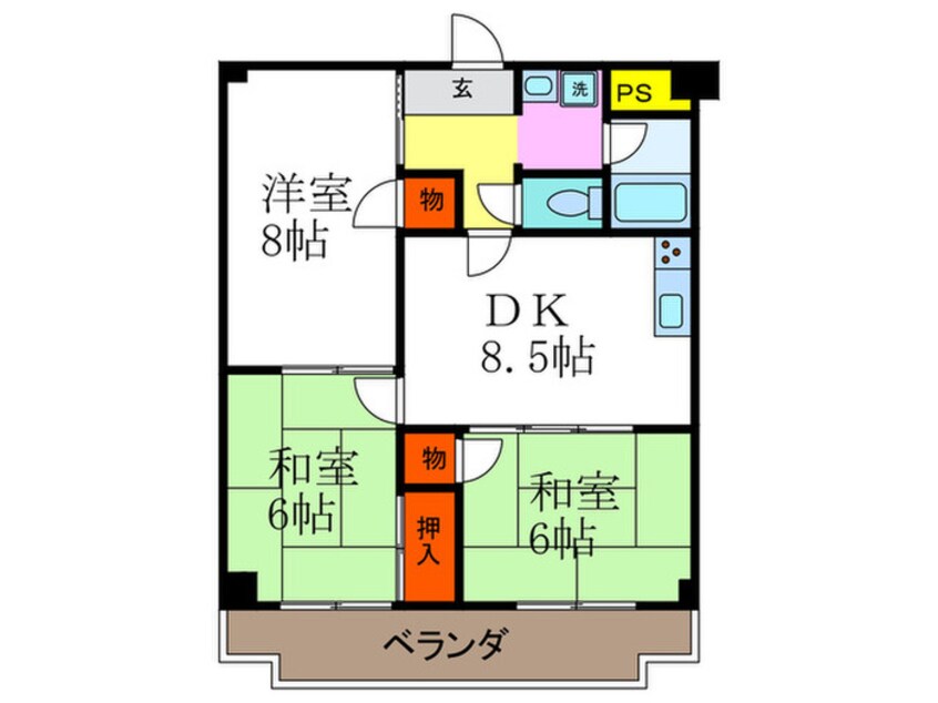 間取図 アルカサ－ノＫＩＴＡＩ