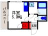 シャンピア蛍 1Rの間取り