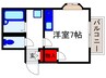 シャンピア蛍 1Rの間取り