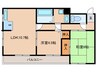 Scuderia鷹飼北 2LDKの間取り