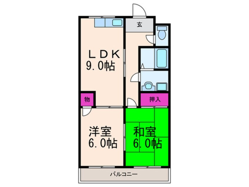 間取図 ヴィラカワバタ2号館