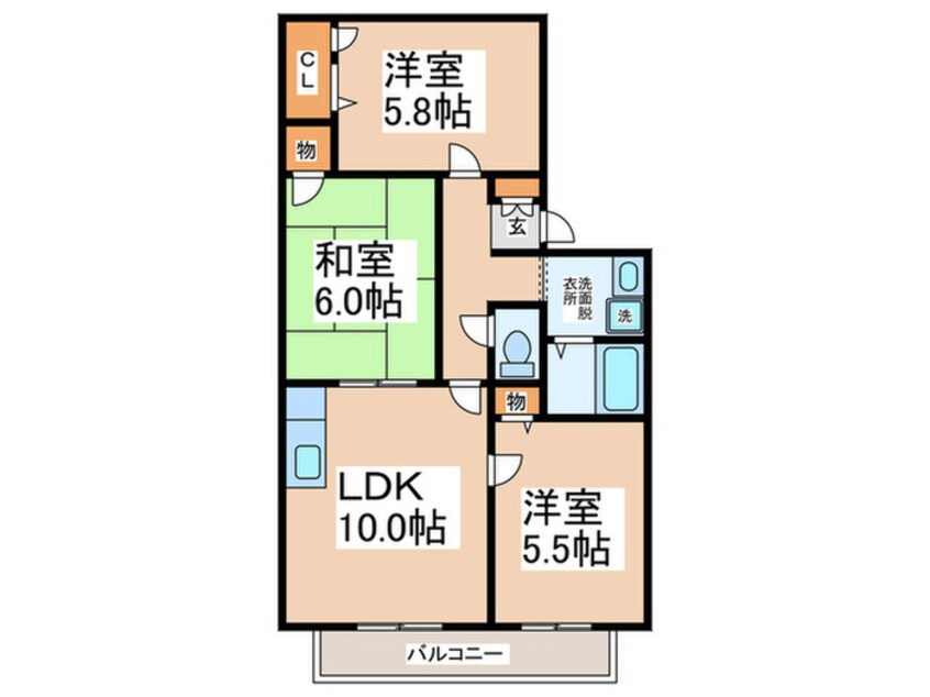 間取図 アルテトリア日根野Ｂ棟