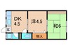 三輪ハイム 2DKの間取り