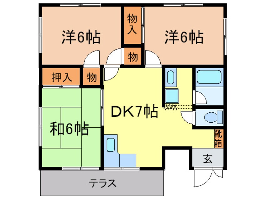 間取図 ２／１貸家