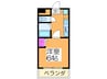 フローライト長居 1Kの間取り