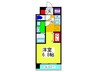 レジュールアッシュ玉造(305) 1Kの間取り