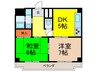 グロ－バル小林南棟 2DKの間取り