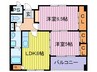 ルポン・ヴェ－ル 2LDKの間取り