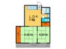 マンション高原 2LDKの間取り