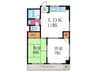 マンション高原 2LDKの間取り