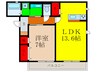 穂乃ハウス高城Ⅰ 1LDKの間取り