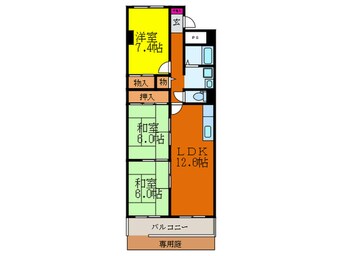 間取図 日興千里丘ｽｶｲﾏﾝｼｮﾝＡ棟(212)