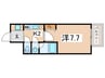 インプルーブ四天王寺 1Kの間取り