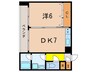 アルムＰＡＴＩＯ 1DKの間取り