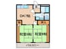 アベニュー中路 2DKの間取り