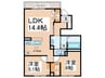 仮)D-ROOM六万寺町 2LDKの間取り