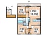 仮)D-ROOM六万寺町 3LDKの間取り