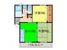 梅の宮ハイツ 2DKの間取り