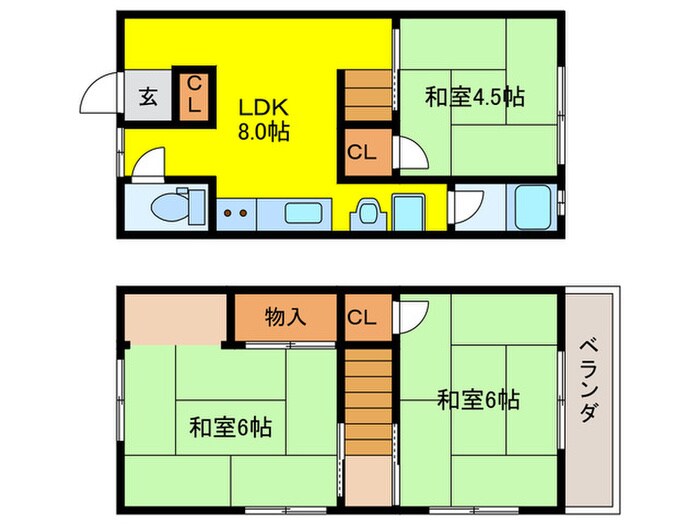 間取り図 蔵垣内テラスハウス