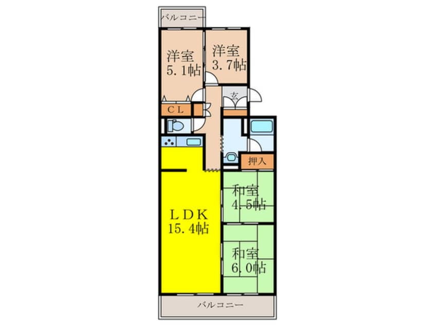 間取図 サンハイツ高槻2号館（515）