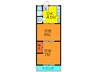 アズママンション 2DKの間取り