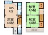垂水区城が山５丁目4-16戸建 3DKの間取り